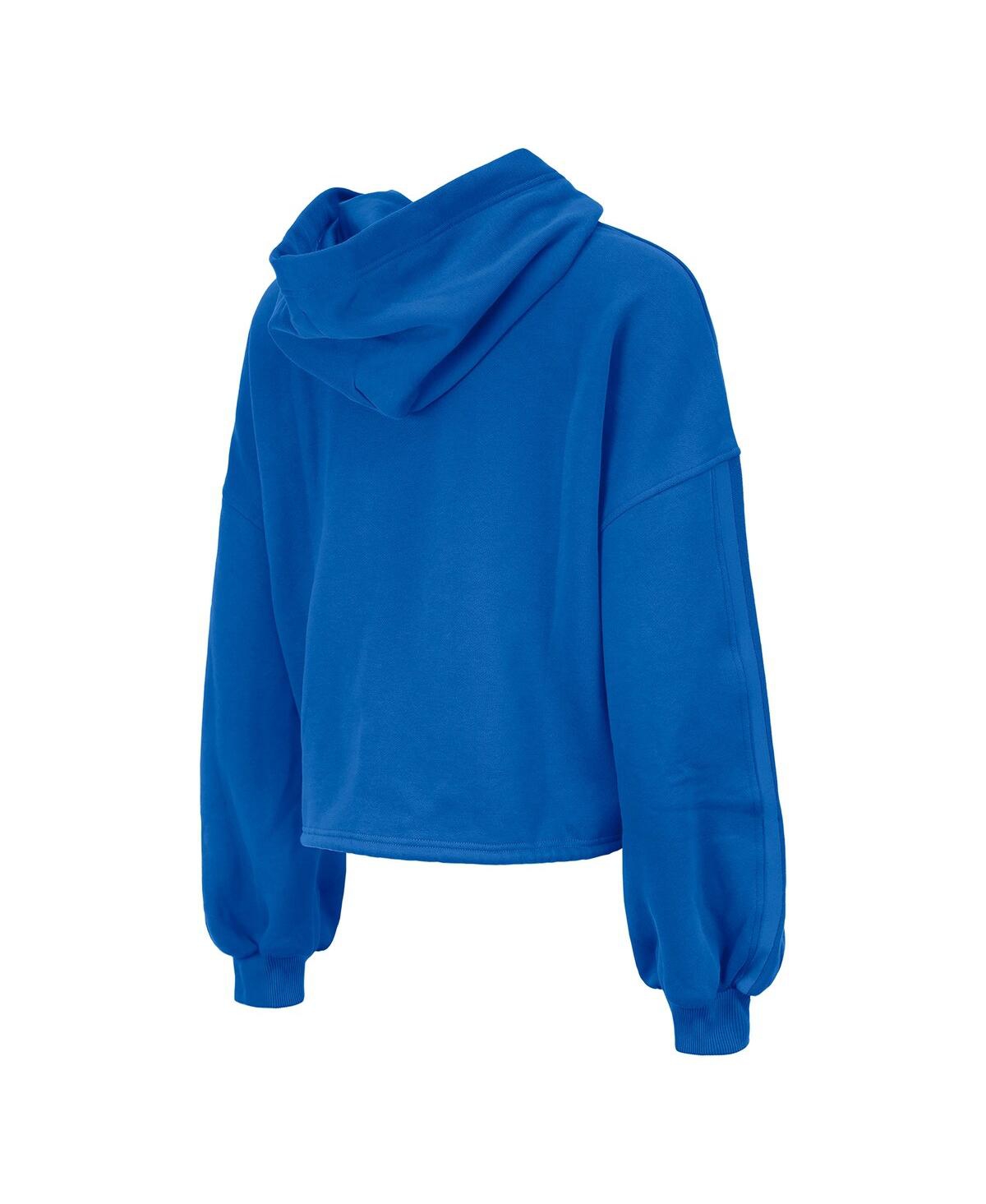 NEW ERA WOMEN'S ROYAL MILWAUKEE BUCKS 2024/25 CITY EDITION CROPPED PULLOVER HOODIE 