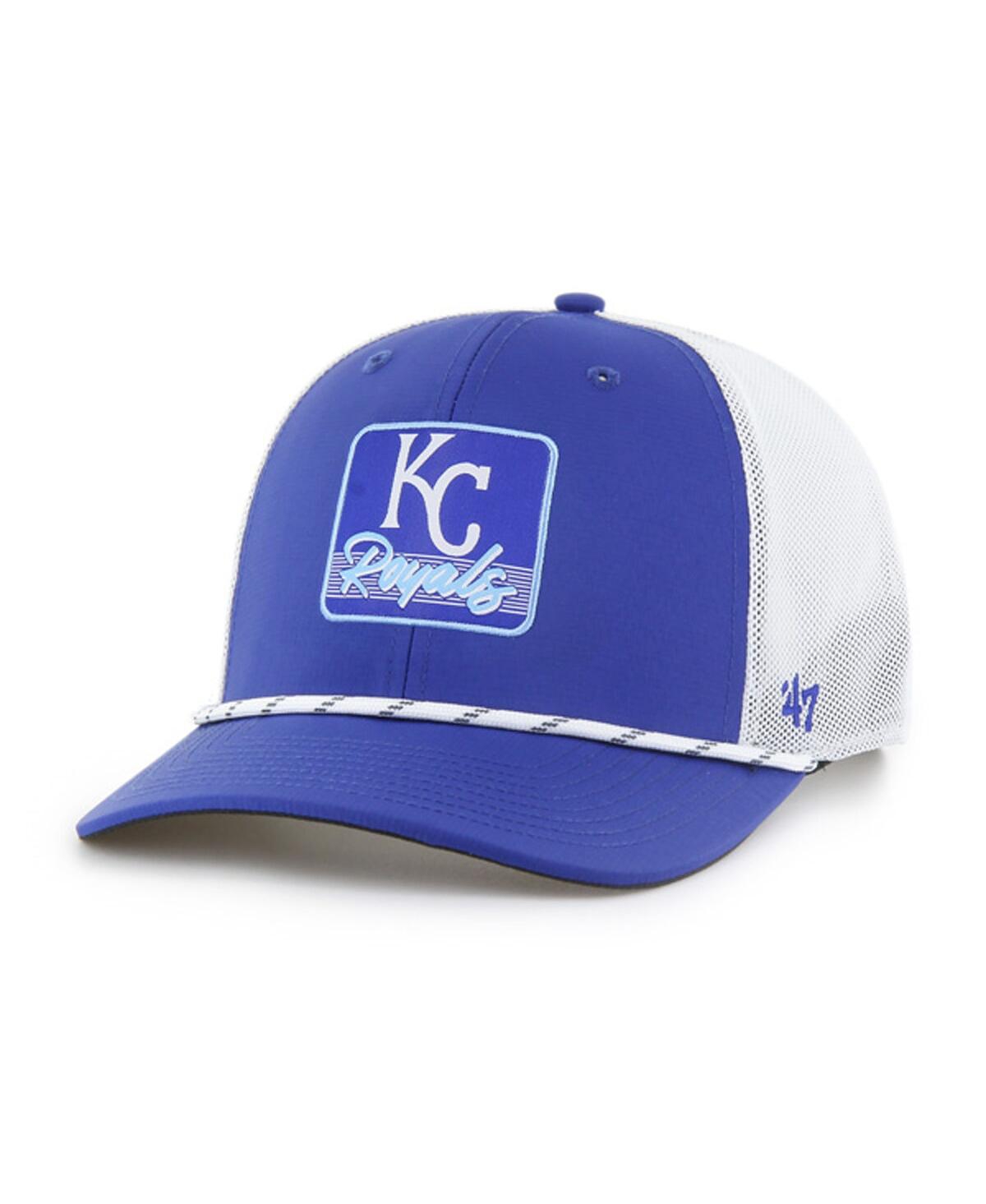 47 BRAND MEN'S ROYAL/WHITE KANSAS CITY ROYALS SCRATCH ADJUSTABLE TRUCKER HAT 