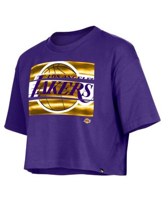 Women's Purple Los Angeles Lakers Oversized Boxy Crop T-Shirt