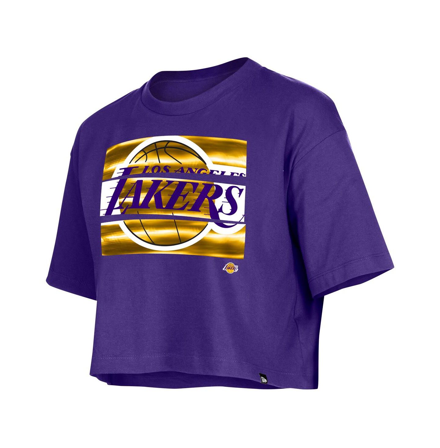 Женская футболка New Era Purple Los Angeles Lakers Oversized Boxy Crop — фото 3