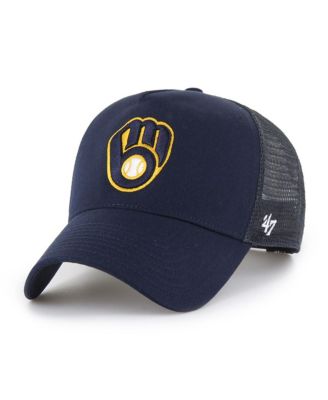 '47 Brand - Men's Navy Milwaukee Brewers Ballpark Offside Adjustable Trucker Hat