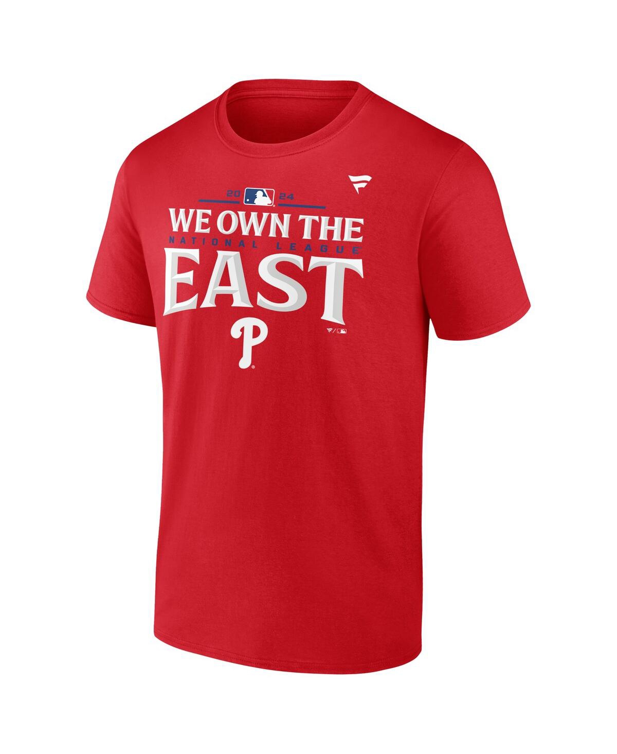 Fanatics Men's Red Philadelphia Phillies 2024 Nl East Division Champions Big Tall Locker Room T-shirt In Red