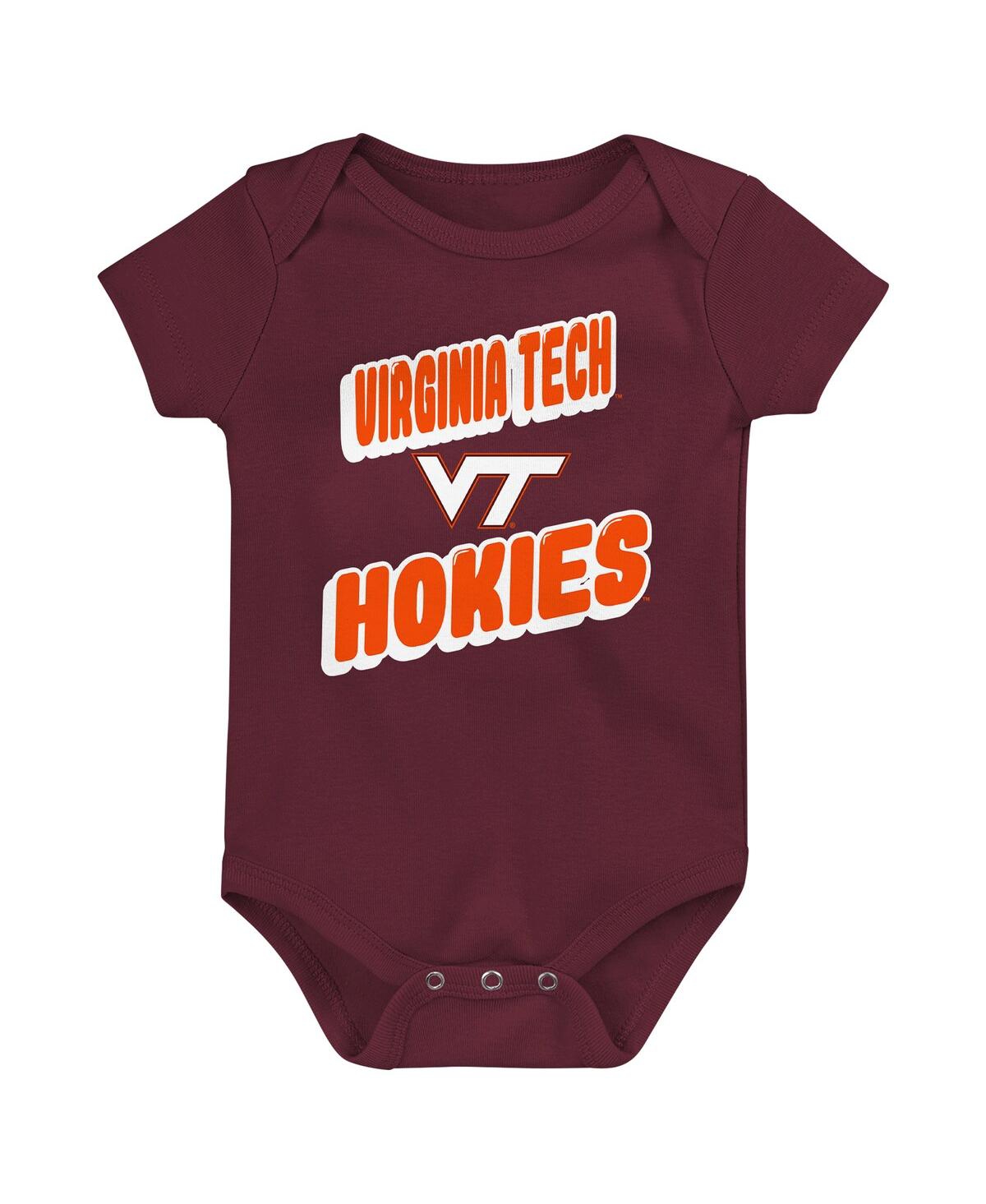 Outerstuff Newborn Maroon Virginia Tech Hokies Sunday Comics Bodysuit 3-pack In Maroon