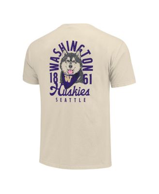 Men's Cream Washington Huskies Comfort Colors Mascot Overlay T-Shirt