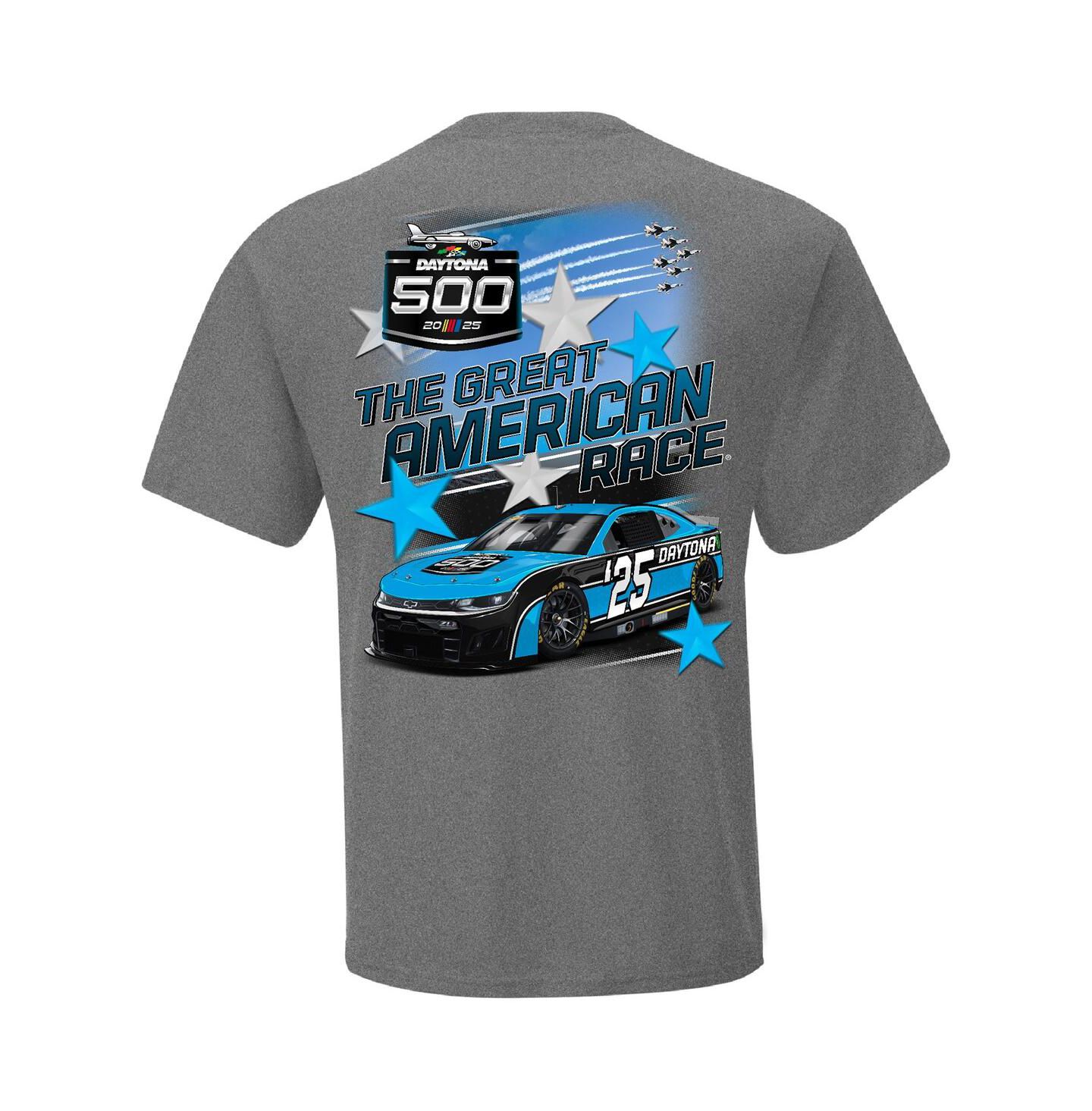 Мужская футболка Checkered Flag Sports Heather Charcoal Daytona International Speedway 2025 Daytona 500 Graphic — фото 2