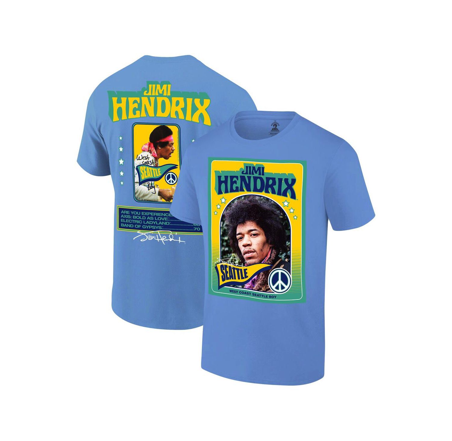 Men's Royal Jimi Hendrix Seattle Baseball T-Shirt