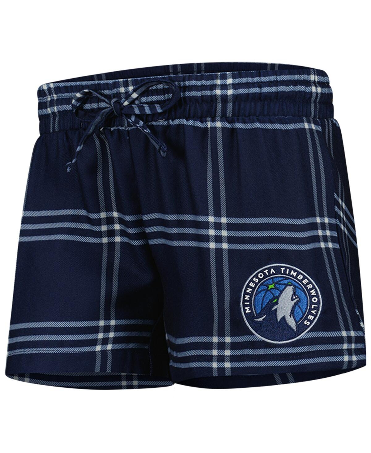 Concepts Sport Women's 2-piece Minnesota Timberwolves Petition Long Sleeve Top And Shorts Set In Navy,gray