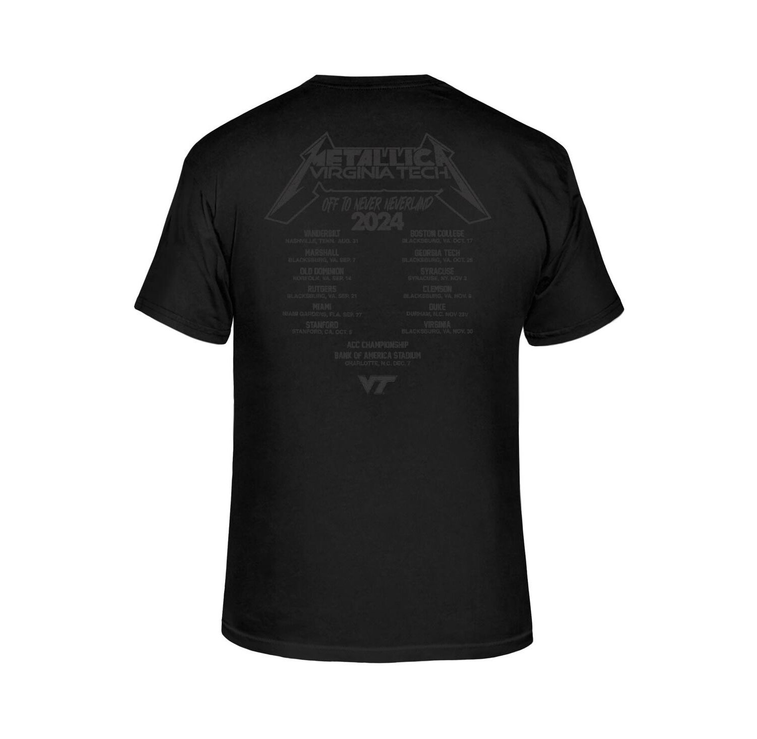 Men's Black Virginia Tech Hokies Metallica Retro T-Shirt
