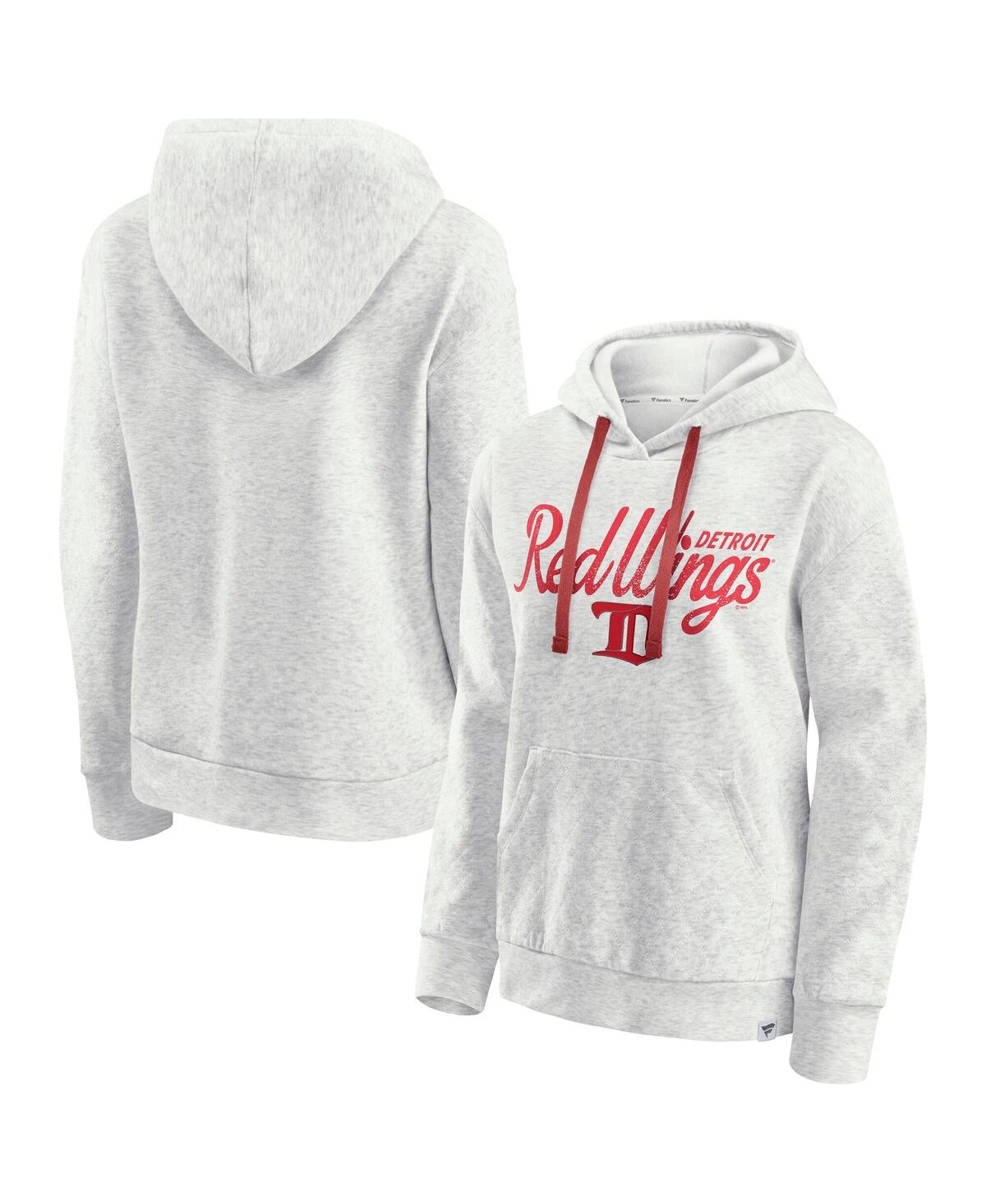 Fanatics Women's Oatmeal Detroit Red Wings True Classics Quilted Pullover Hoodie In Oatmeal