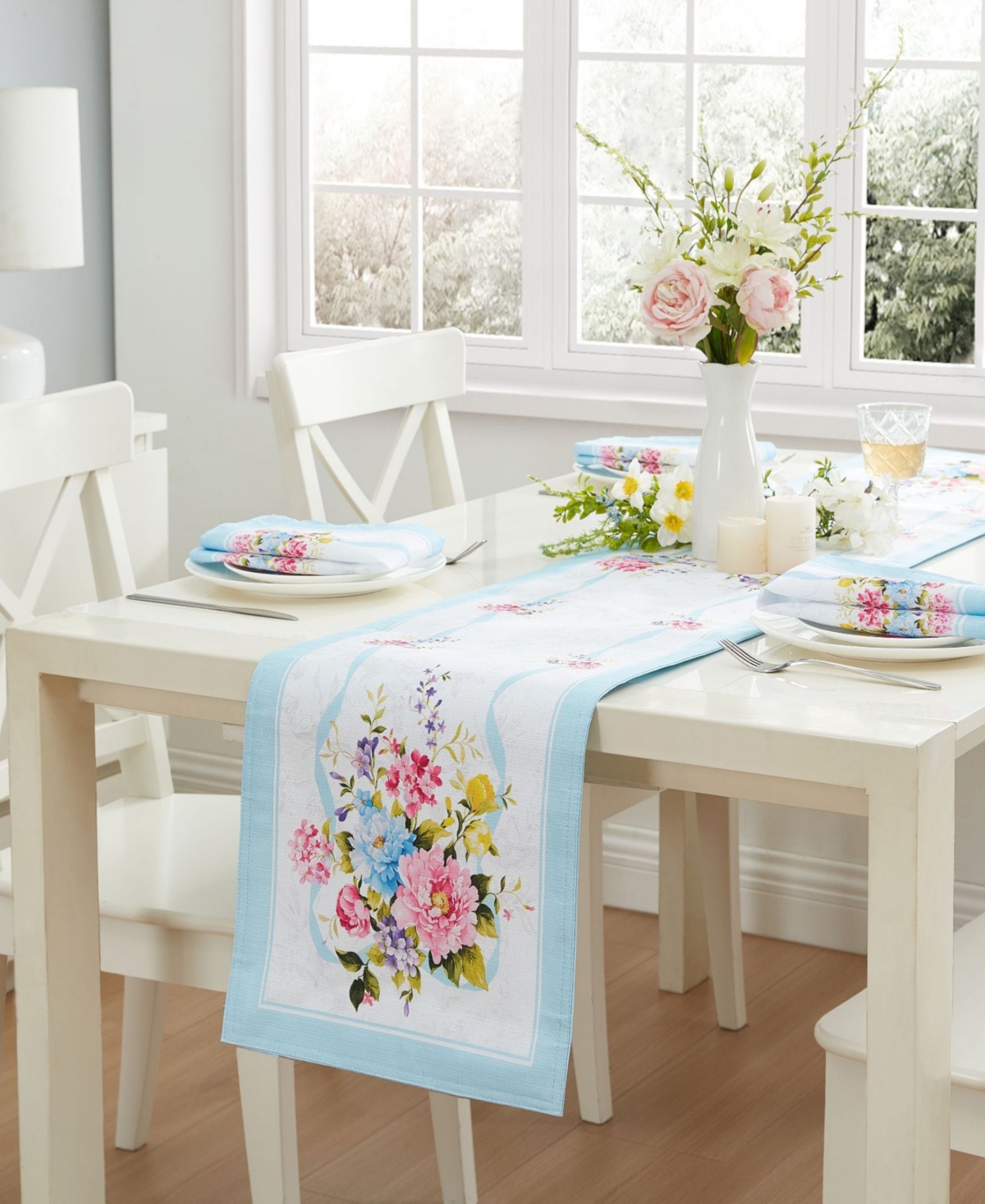 Elrene Rose Cottage Engineered Table Runner, 13" X 70" In Multi