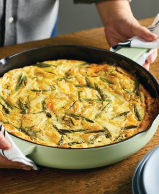 Enameled Cast Iron 12" Skillet with Helper Handle and Pour Spouts