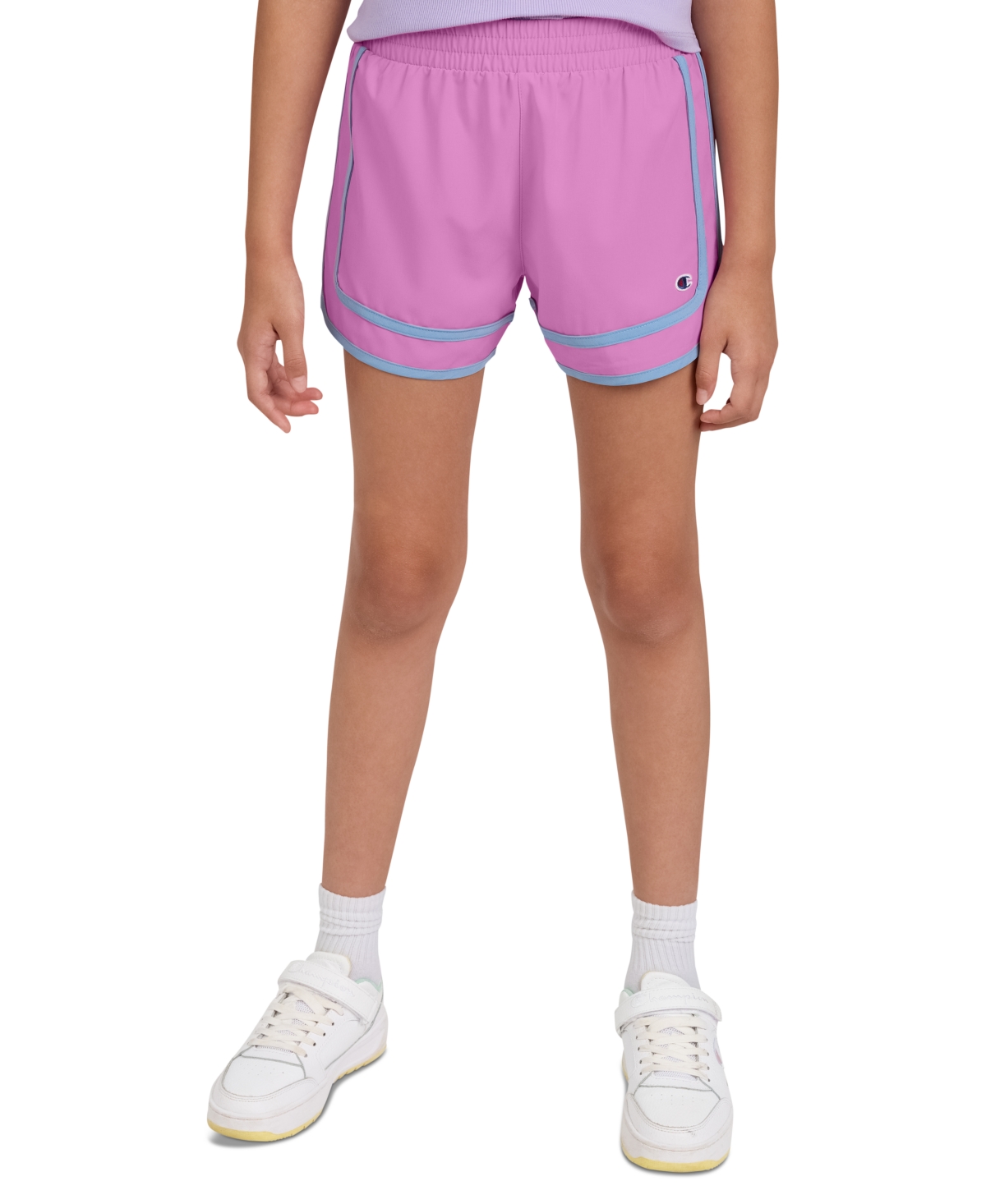Shop Champion Big Girls Varsity Shorts In Pink