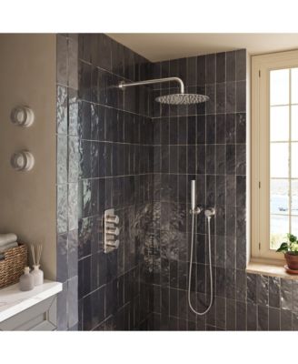 12 Inch Round 304 Stainless Steel Rain Shower Head - High Pressure, 360&amp;#xB0; Adjustable, Rust-Resistant, with Air-Injection Technology