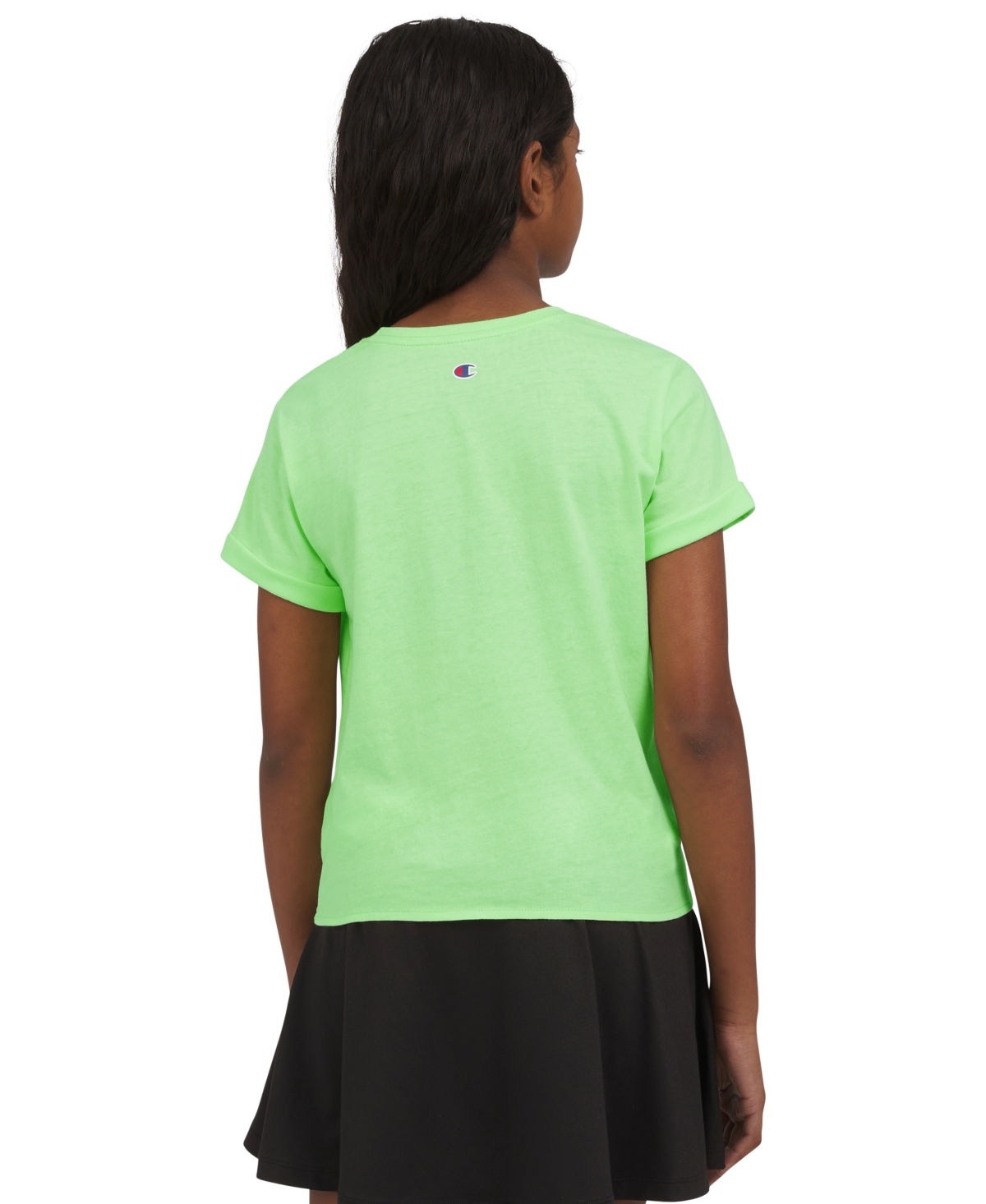 CHAMPION BIG GIRLS TIE-FRONT LOGO T-SHIRT 