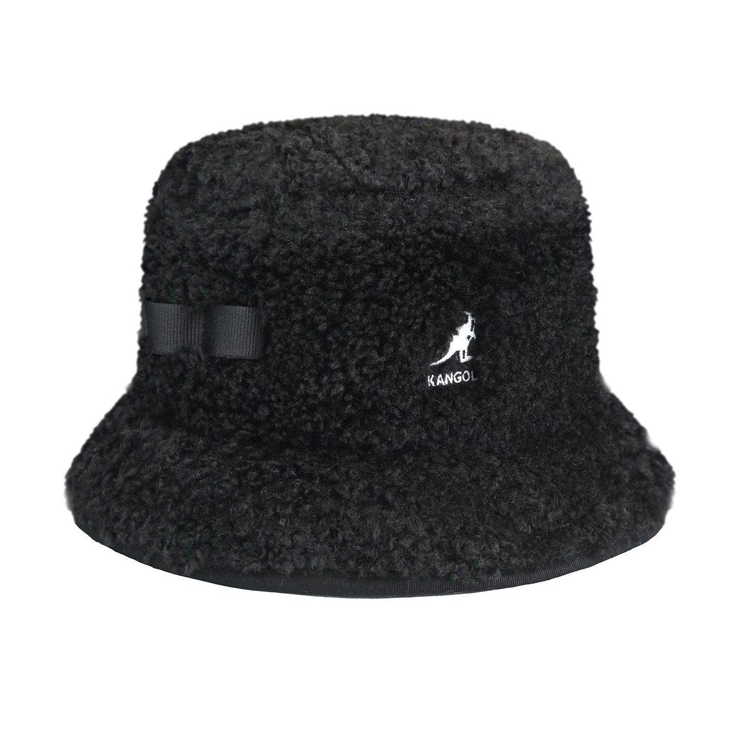Мужская панама Kangol Faux Shearling Utility Bucket Bucket Hat, цвет: Чёрный — фото 1