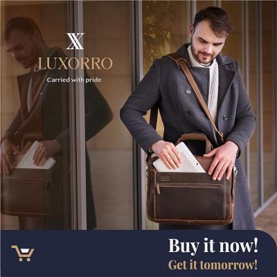 Large Leather Briefcase - Large Capacity & Elegant - Perfect for Daily Usage
