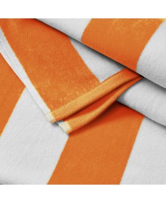 100% Cotton Velour Cabana Stripe Oversized Beach Towel, 4 Pack 35" x 70"
