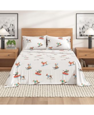 Turkish Cotton Double-Brushed Christmas Flannel Bed Sheet Set
