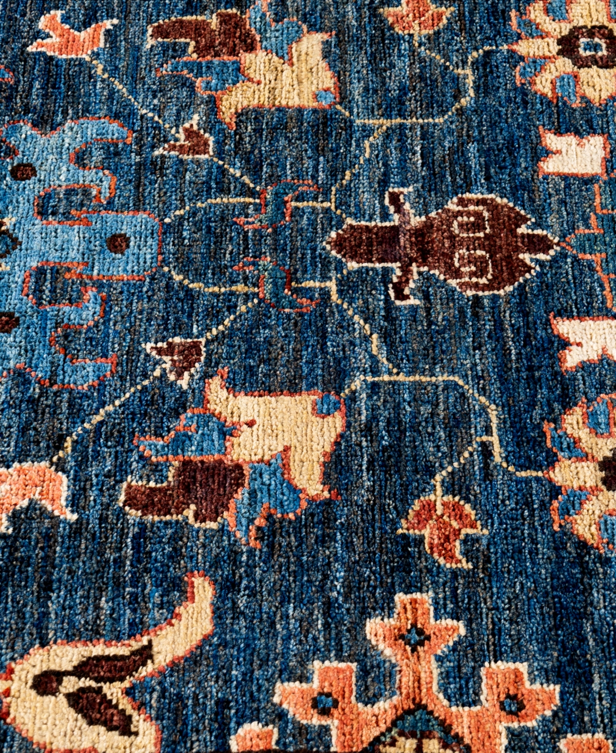 Adorn Hand Woven Rugs Serapi M1945 2'7''x9'8'' Runner Area Rug In Blue