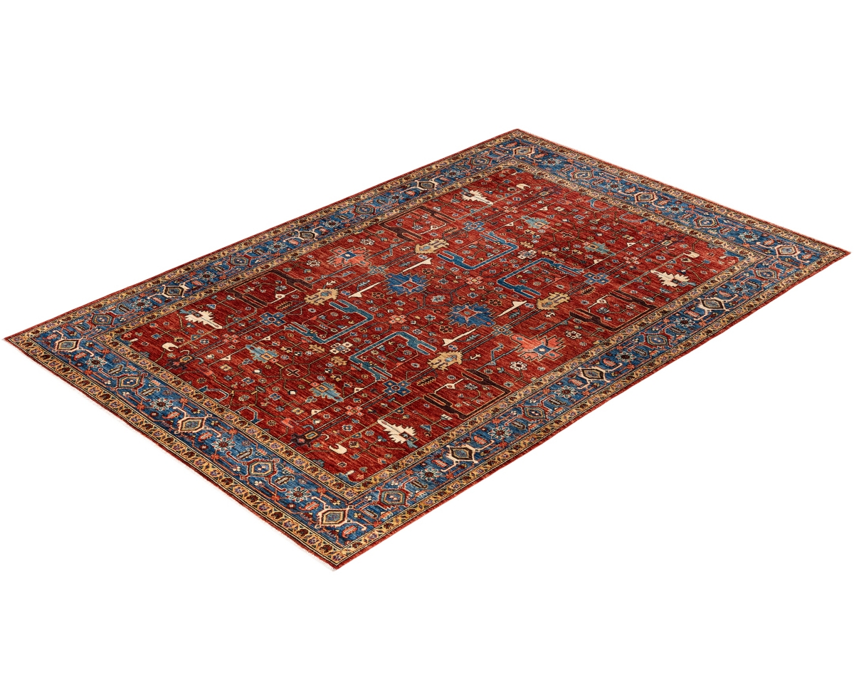 Adorn Hand Woven Rugs Serapi M1945 6'x9' Area Rug In Red