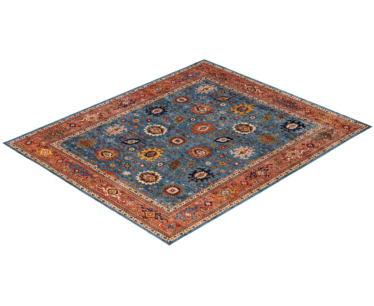 Adorn Hand Woven Rugs Serapi M1945 8'2''x9'10'' Area Rug In Light Blue