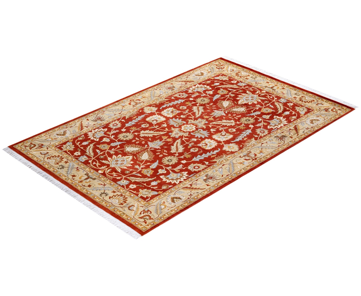 Adorn Hand Woven Rugs Mogul M1377 4'2''x6'5'' Area Rug In Orange