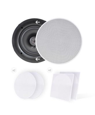 PDIC66 6.5" In-Wall/In-Ceiling 2-Way Stereo Speakers - Flush Mount, 200W, White, Pair