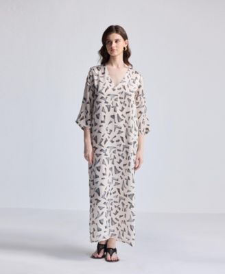 Women's Maxi Dress with Side Slits in Mosaic
