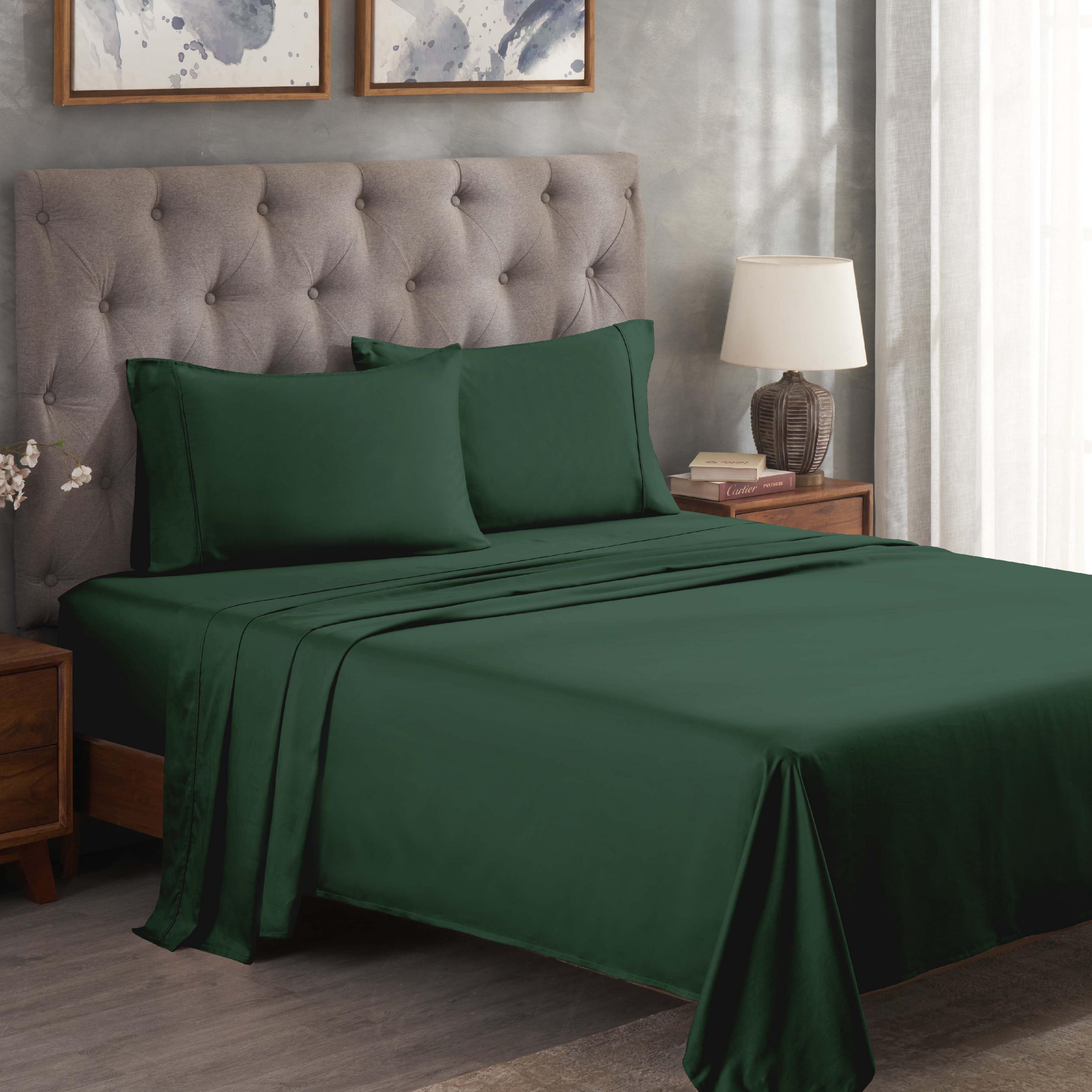 Superior Egyptian Cotton 300 Thread Count Solid Bed Sheet Set