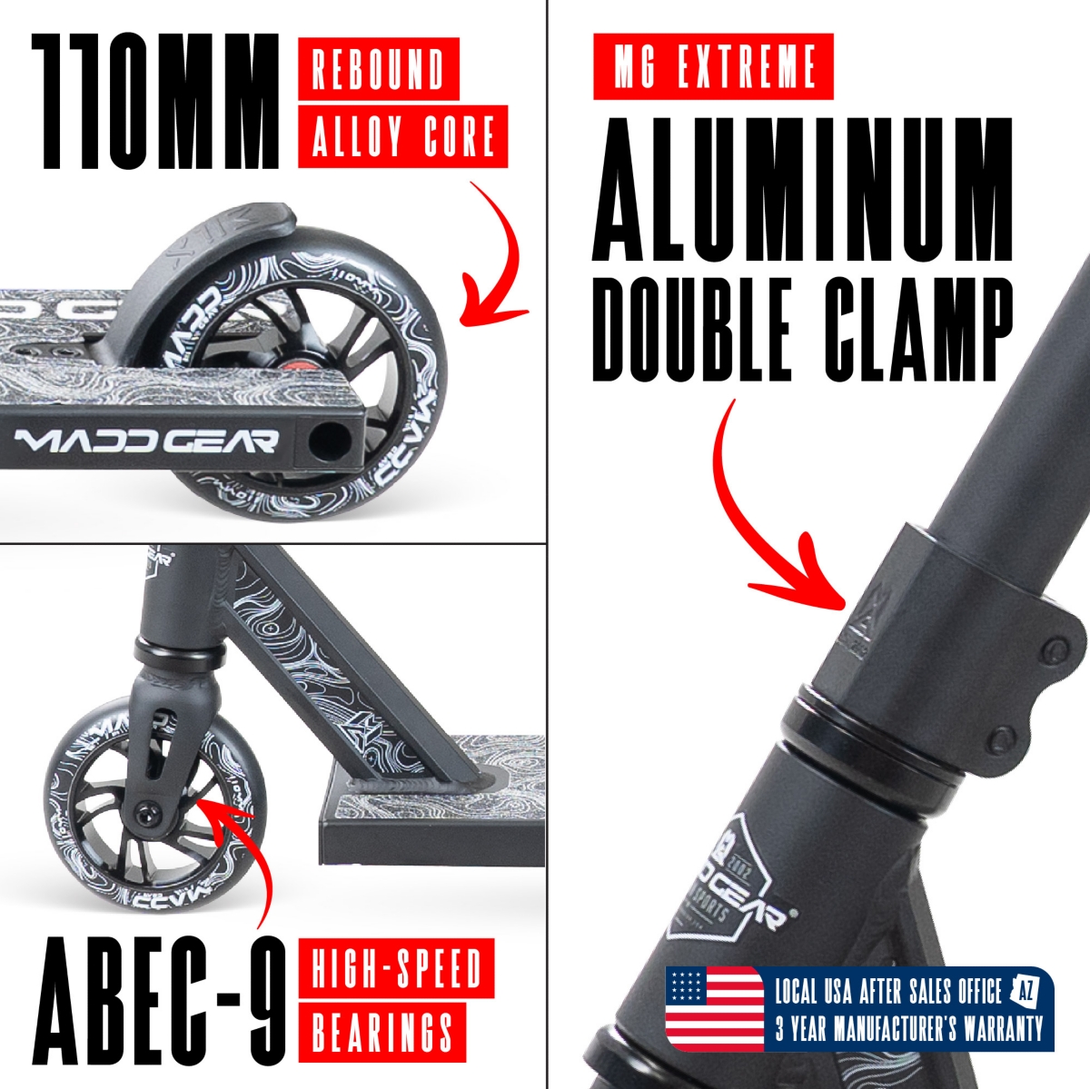 Pro Stunt Scooter for Kids and Teens Ages 8 - 12 – Lightweight Durable Trick Scooter – Madd Gear MG4
