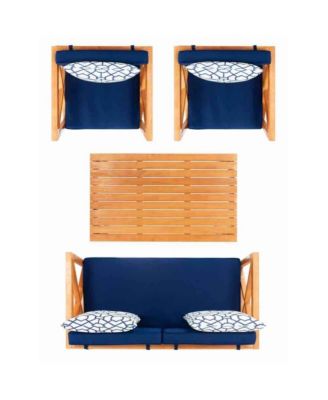 Nunzio 4 Pc Outdoor Set With Accent Pillows