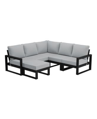 6-Piece Outdoor Patio Corner Sectional Sofa Conversation Set