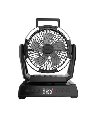 20,000mAh Rechargeable Camping Fan with LED Lantern & Power Bank, Ultra-Quiet 9-Speed Tent Fan with Remote, 135-Hour Battery Life, Adjustable Airflow & Auto Oscillation for Camping, Home, and Emergency Use