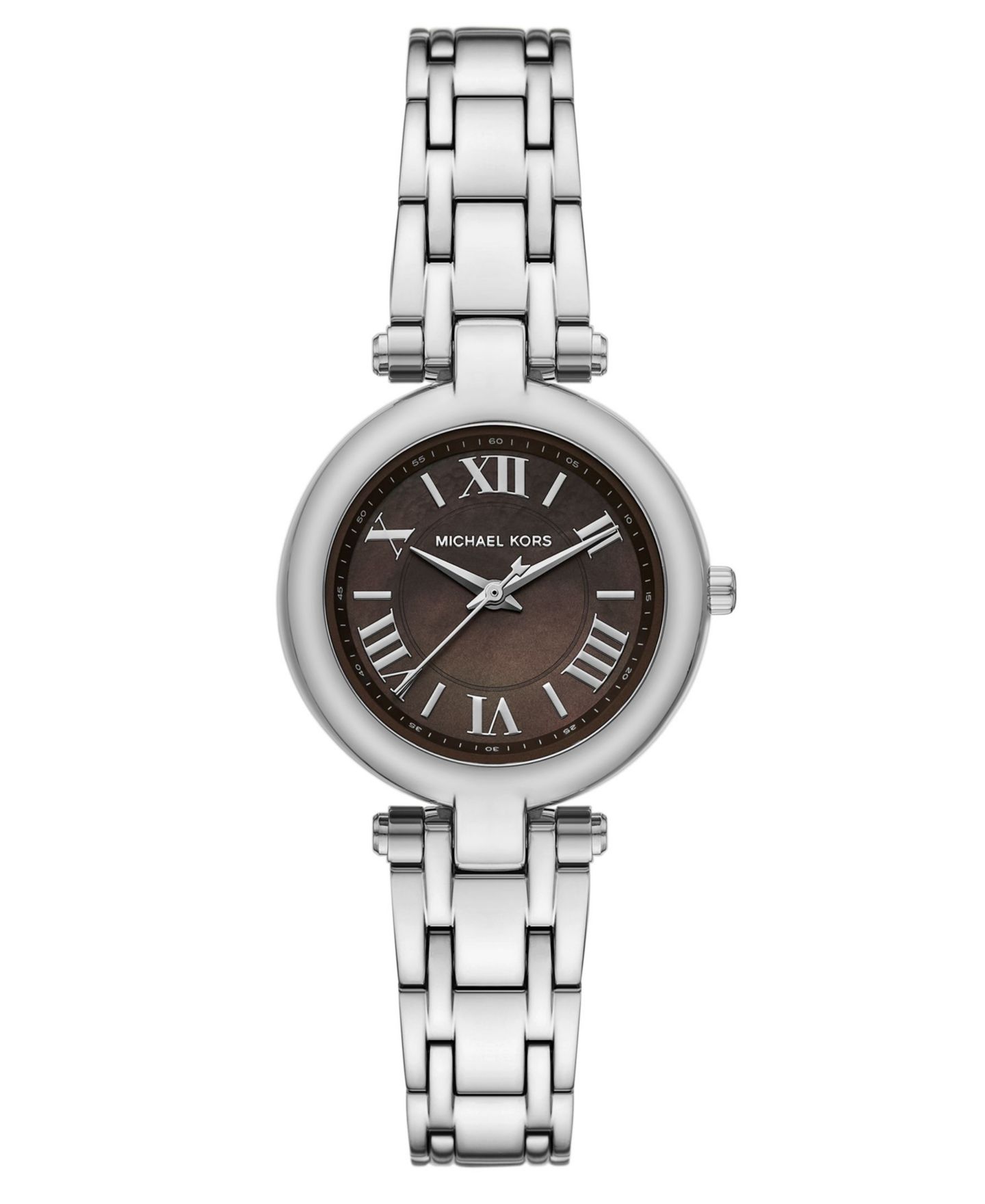 Женские часы Michael Kors Laney Three-Hand Silver-Tone Stainless Steel Watch, 30mm — фото 1
