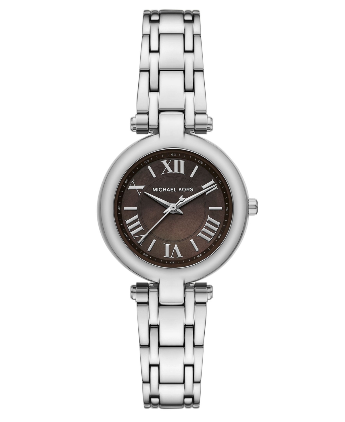 Michael Kors Women's Laney Three-hand Silver-tone Stainless Steel Watch, 30mm In Silver-tone