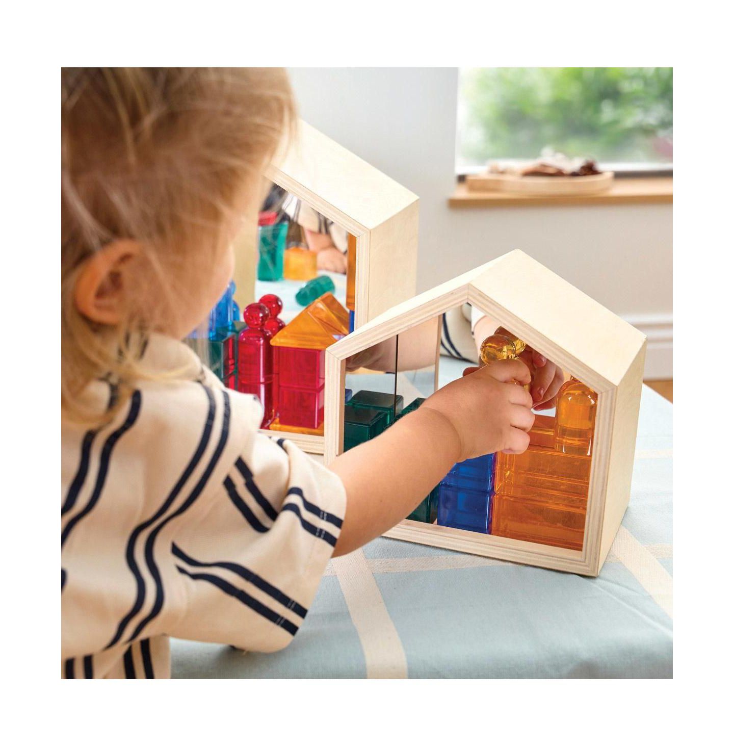 Детские игрушки Kaplan Early Learning Nesting House Mirror Set, цвет: Бежевый / Хаки — фото 4