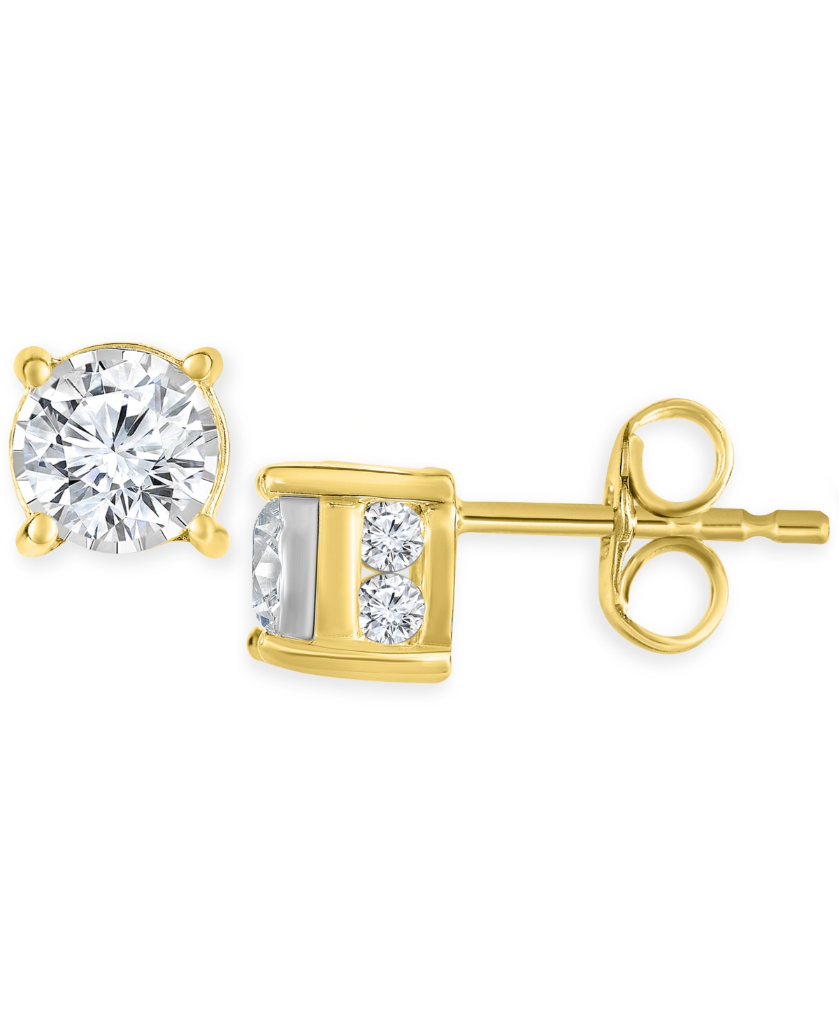 Diamond Stud Earrings (1/2 ct. t.w.) in 14k White, Yellow or Rose Gold - Yellow Gold