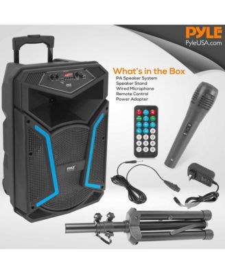 SereneLife 12" Bluetooth PA Speaker & Mic System with LED Lights, 800W