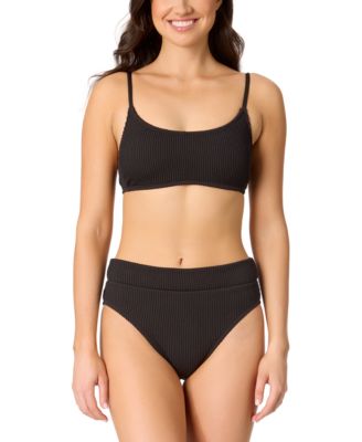 Salt Cove Juniors Ribbed Scoop Neck Bikini Top Ribbed Banded High Waisted Swim Bottoms Exclusively At Macys