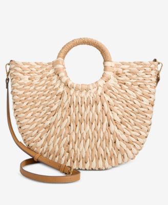 Straw Tote Crossbody, Exclusively at Macy's 