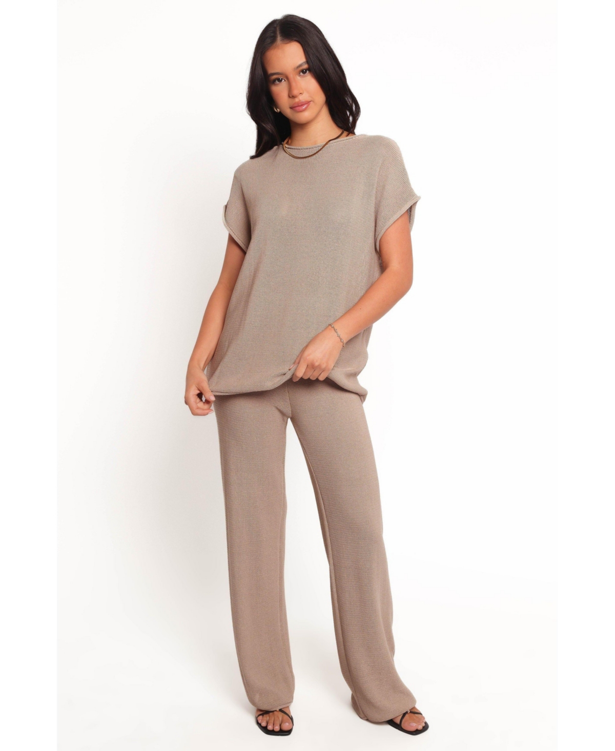 Women's Stassia Knitted Pant Set - Brown
