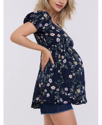 Maternity Off the Shoulder Short Sleeve Babydoll Top - Motherhood