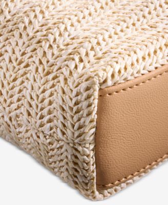Straw North South Crossbody Bag, Exclusively at Macy's