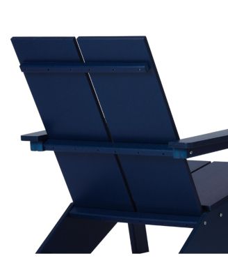 Outdoor 4-Piece HDPE Modern Adirondack Chairs Set with Folding Patio Ottomans and Cup Holder