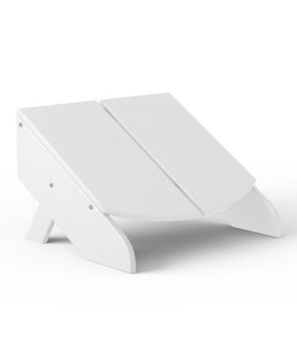 Outdoor 4-Piece HDPE Modern Adirondack Chairs Set with Folding Patio Ottomans and Cup Holder