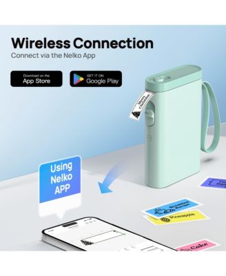 P21-A Label Maker Machine with Tape, Label Printer Thermal Mini Label Makers with Built-in Cutter and Multiple Templates, Portable Printers for School, Office and Home Use, Green