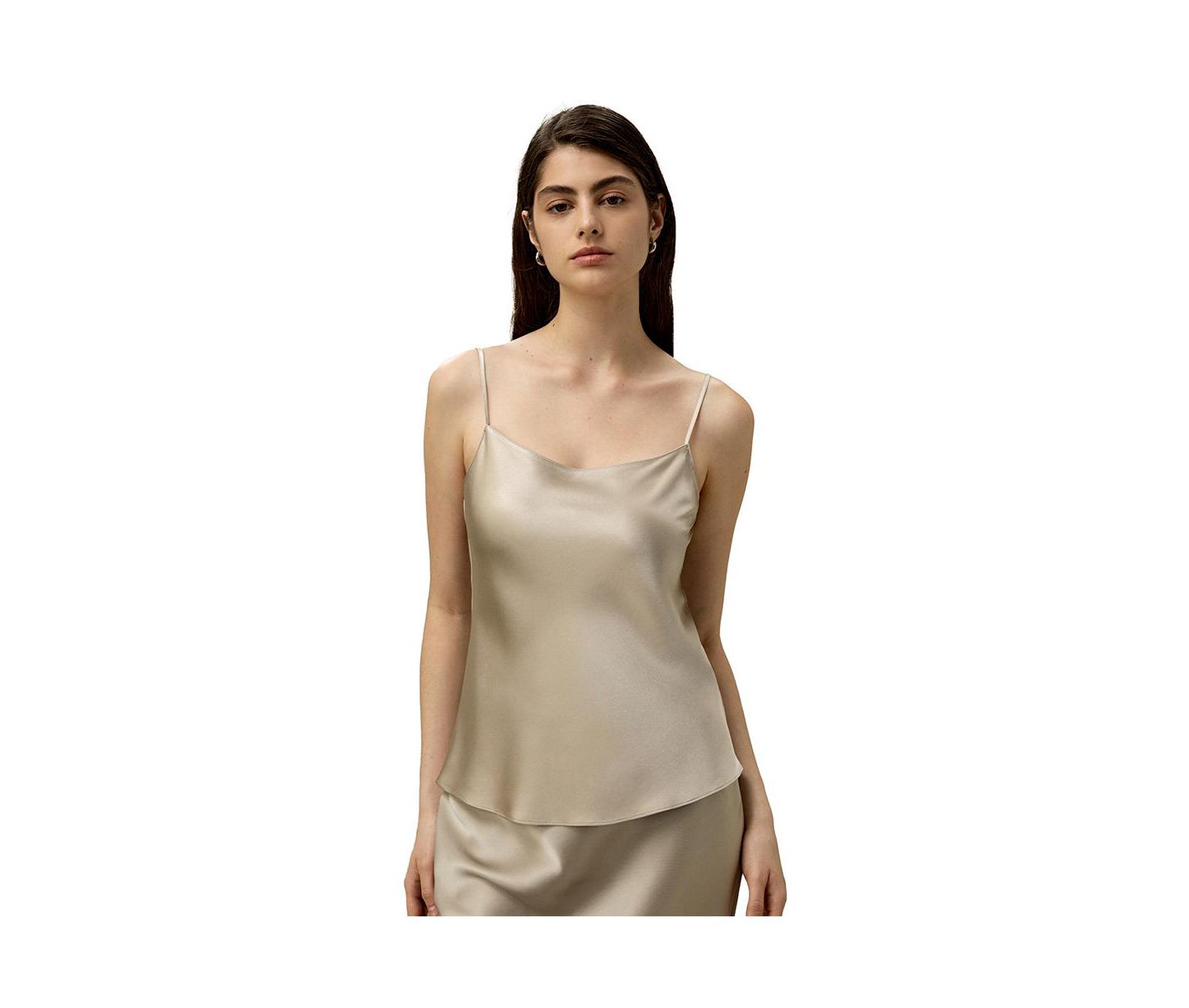 Женский топ LILYSILK Double-Faced Silk Charmeuse Camisole, цвет: Светлый абрикосовый — фото 1