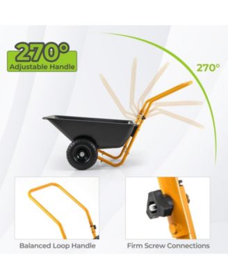 Dual-Wheel Wheelbarrow Garden Utility Cart with Pneumatic Tires