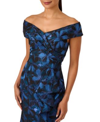 Women's Jacquard Off-The-Shoulder Gown