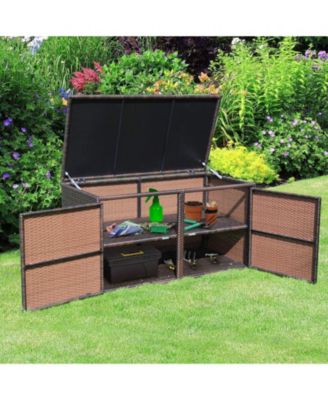 88 Gallon Garden Patio Rattan Storage Container Box